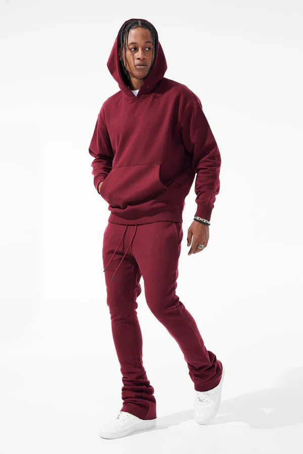 Uptown Stacked Sweatpants 2.0 - Wine