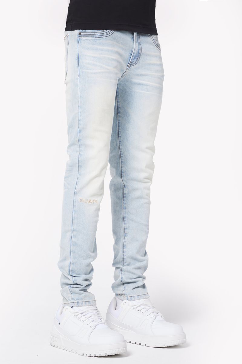Aqua blue basics stacked denim