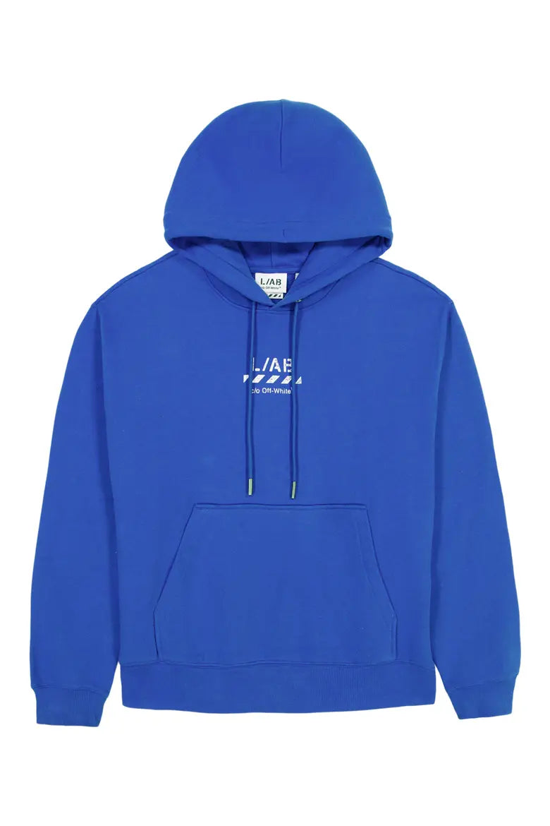 L/AB OFF-WHITE Diagonal Stripe Logo Cotton French Terry Graphic Hoodie
