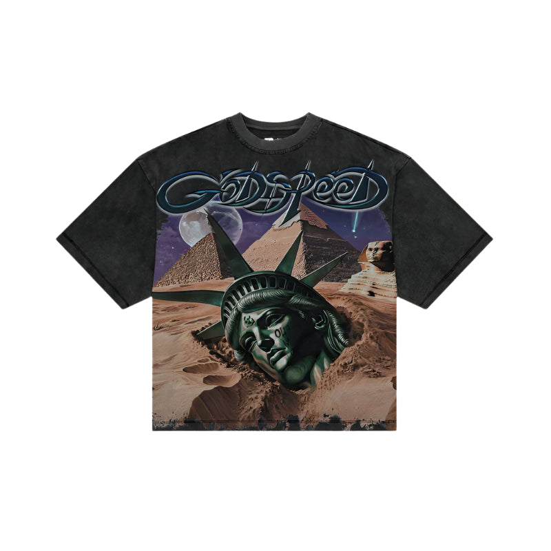 Godspeed “Mother Cairo” Grey Wash Tee