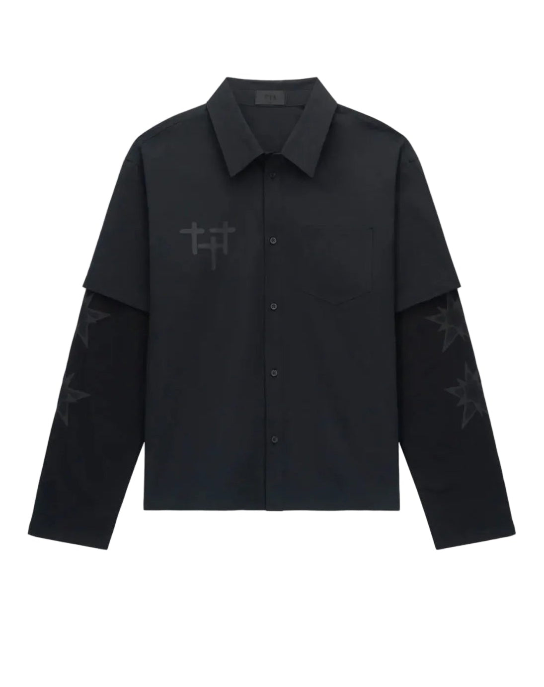 Erik Shirt With Contrast
Sleeves | Black Cross Star