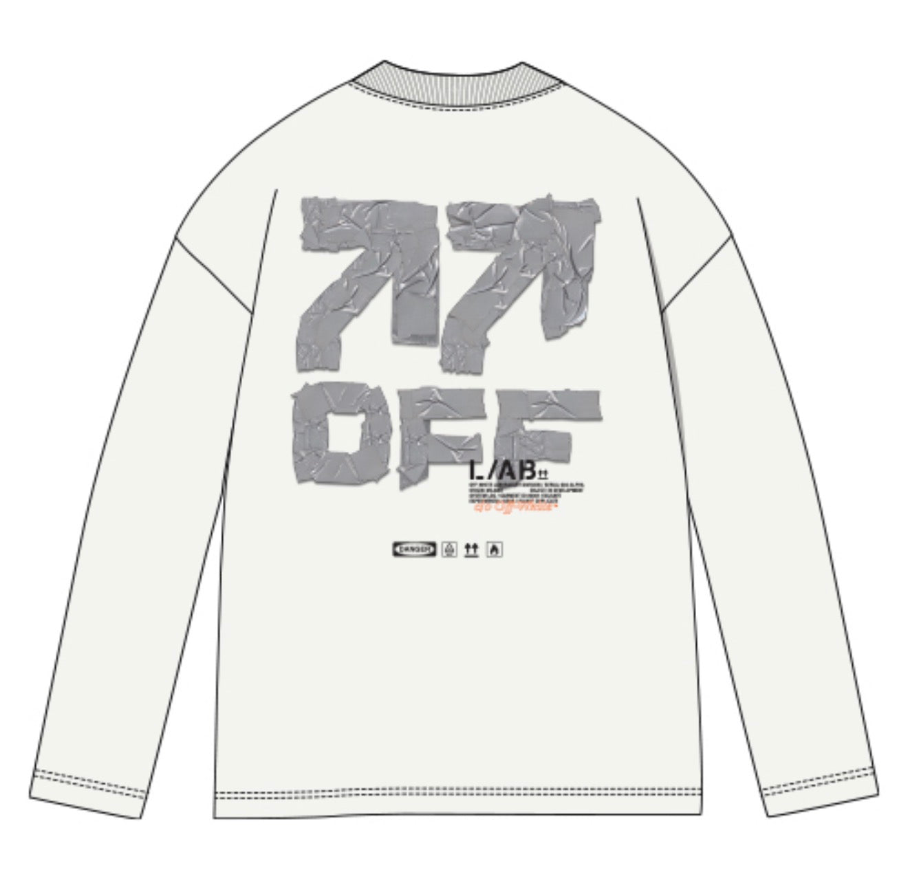 Off Active Tape Appliqué Long Sleeve Graphic T-Shirt 'white'