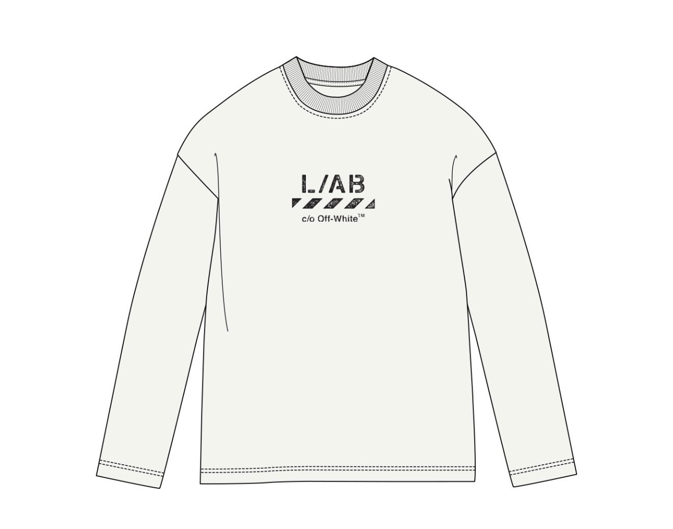 L/AB OFF WHITE DIAG LONG SLEEVE TEE 'WHITE'