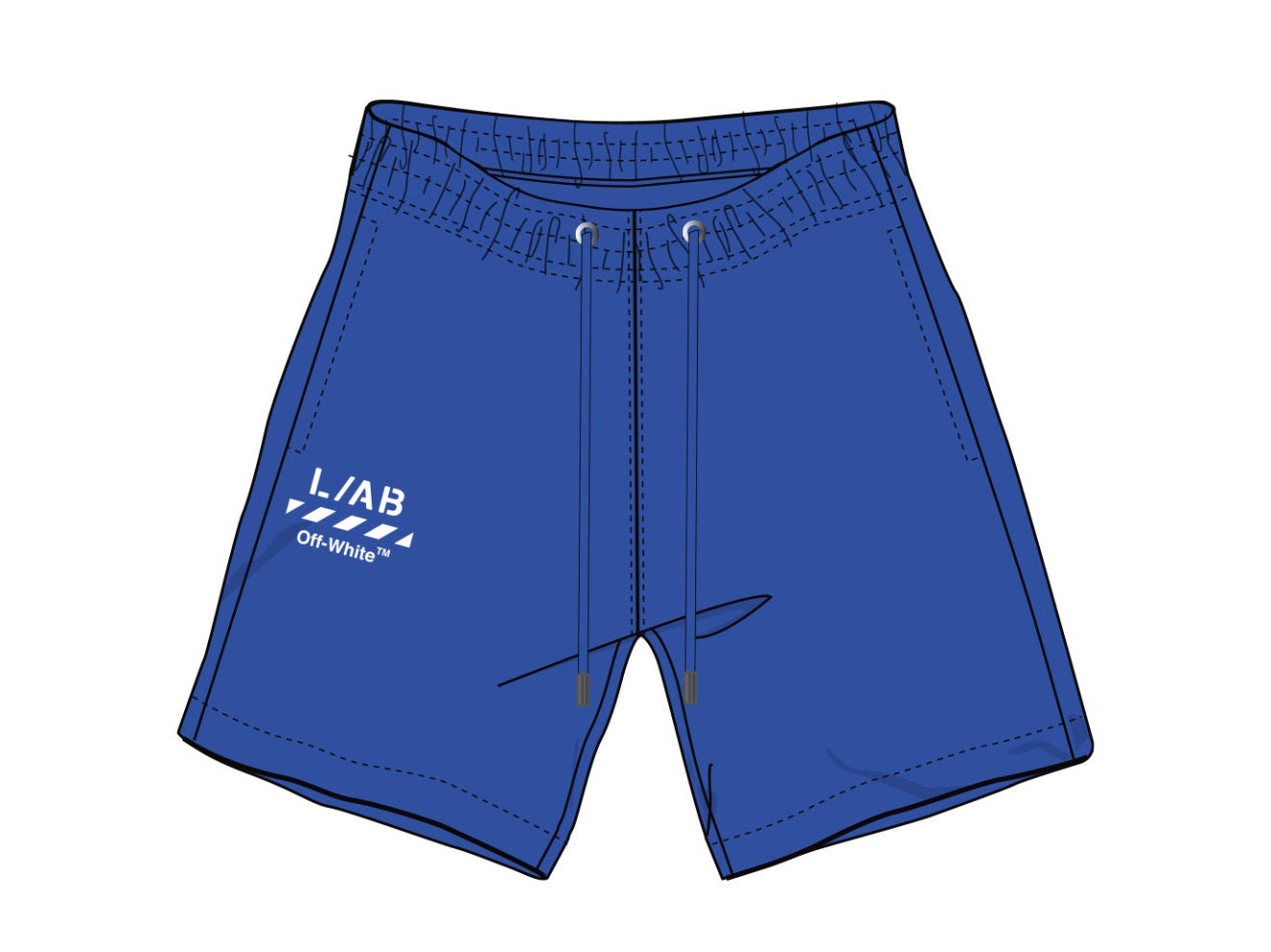 DIAG OPEN HEM JOGGER SHORTS COBALT BLUE