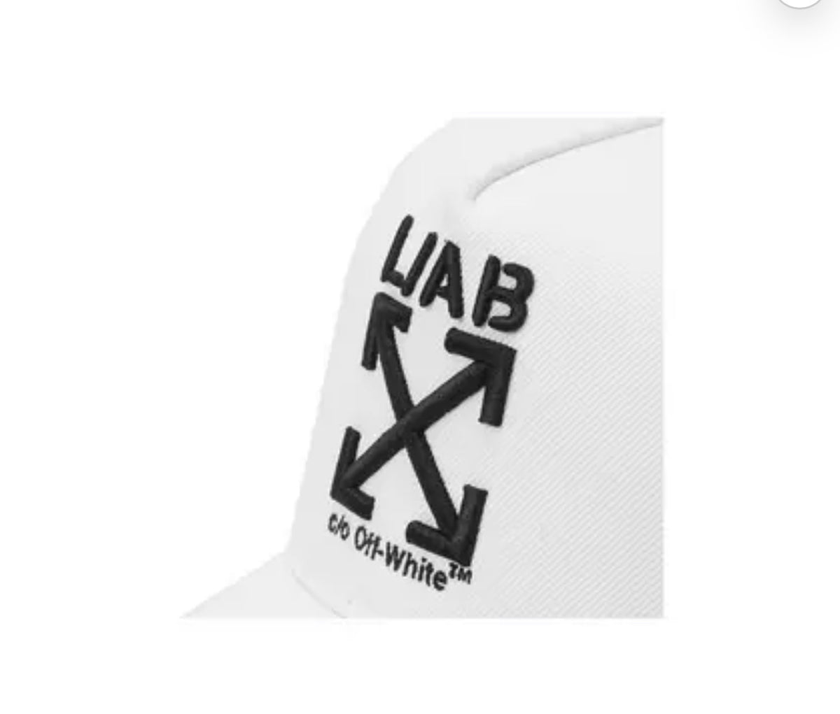 L/AB c/o Off-White Pinch Front Snapback Hat - WHITE