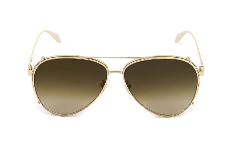 Alexander McQueen Unisex Sunglasses Pilot Gold