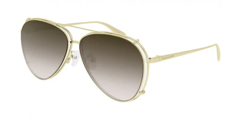 Alexander McQueen Unisex Sunglasses Pilot Gold