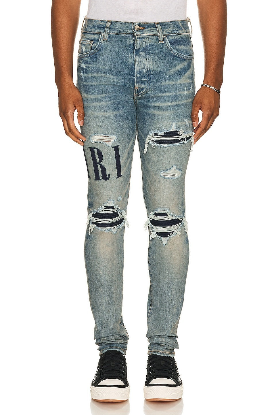 Amiri Denim Applique Logo Jean in Clay Indigo