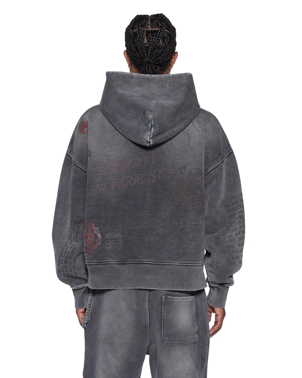 KSUBI SKOOL HALEN ZIP HOODIE CHARCOAL FADE