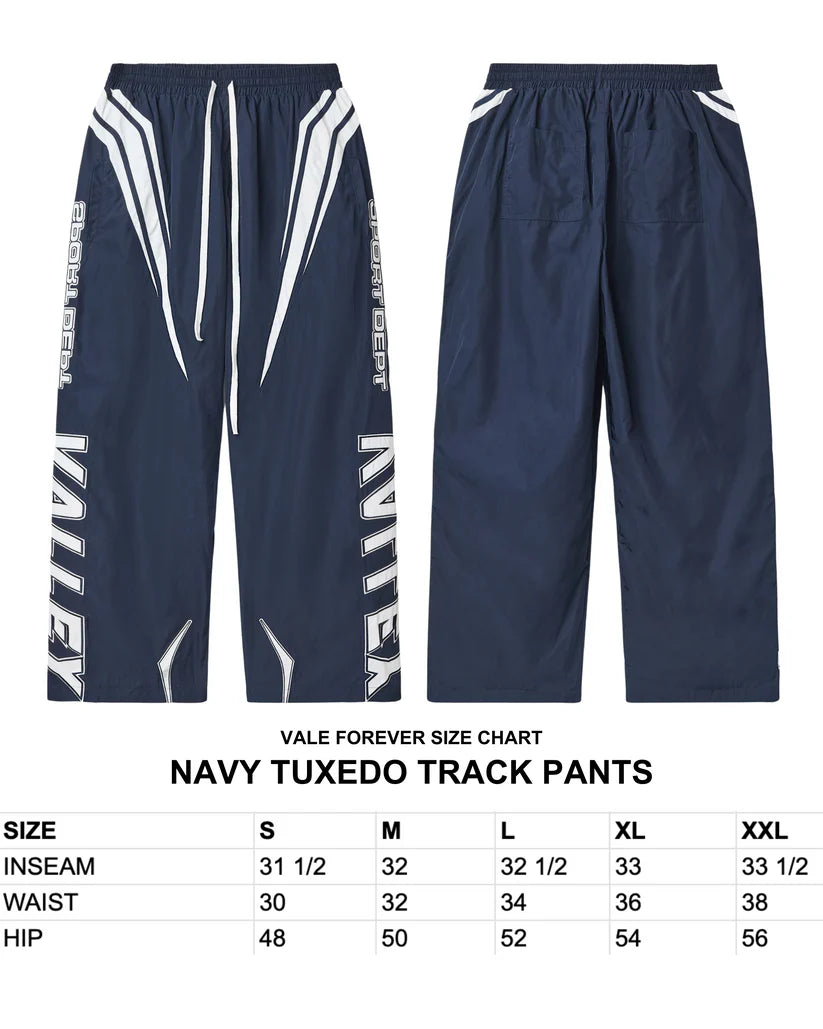 NAVY TUXEDO TRACK PANTS