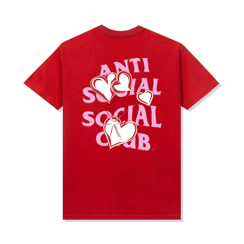 Anti Social Social Club Members Only Valentine Capsule Sadness Tee red