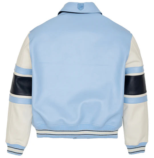 AVIREX CAROLINA BLUE LEATHER JACKET Men’s -BLUE BEBE