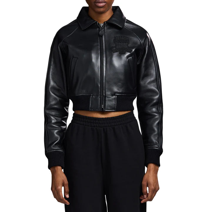 women CROPPED ICON JACKET TRIPLE BLACK