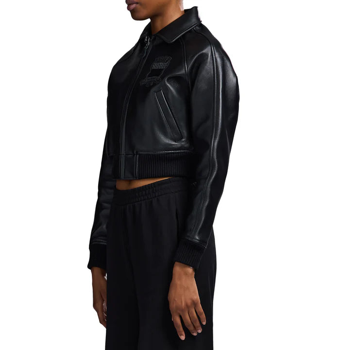 women CROPPED ICON JACKET TRIPLE BLACK