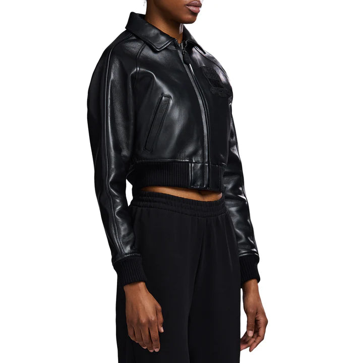 women CROPPED ICON JACKET TRIPLE BLACK