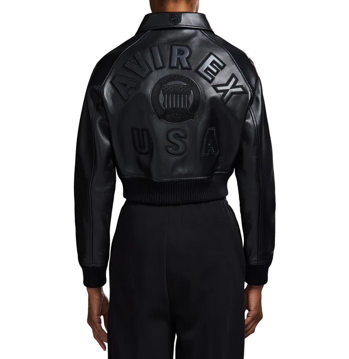 women CROPPED ICON JACKET TRIPLE BLACK