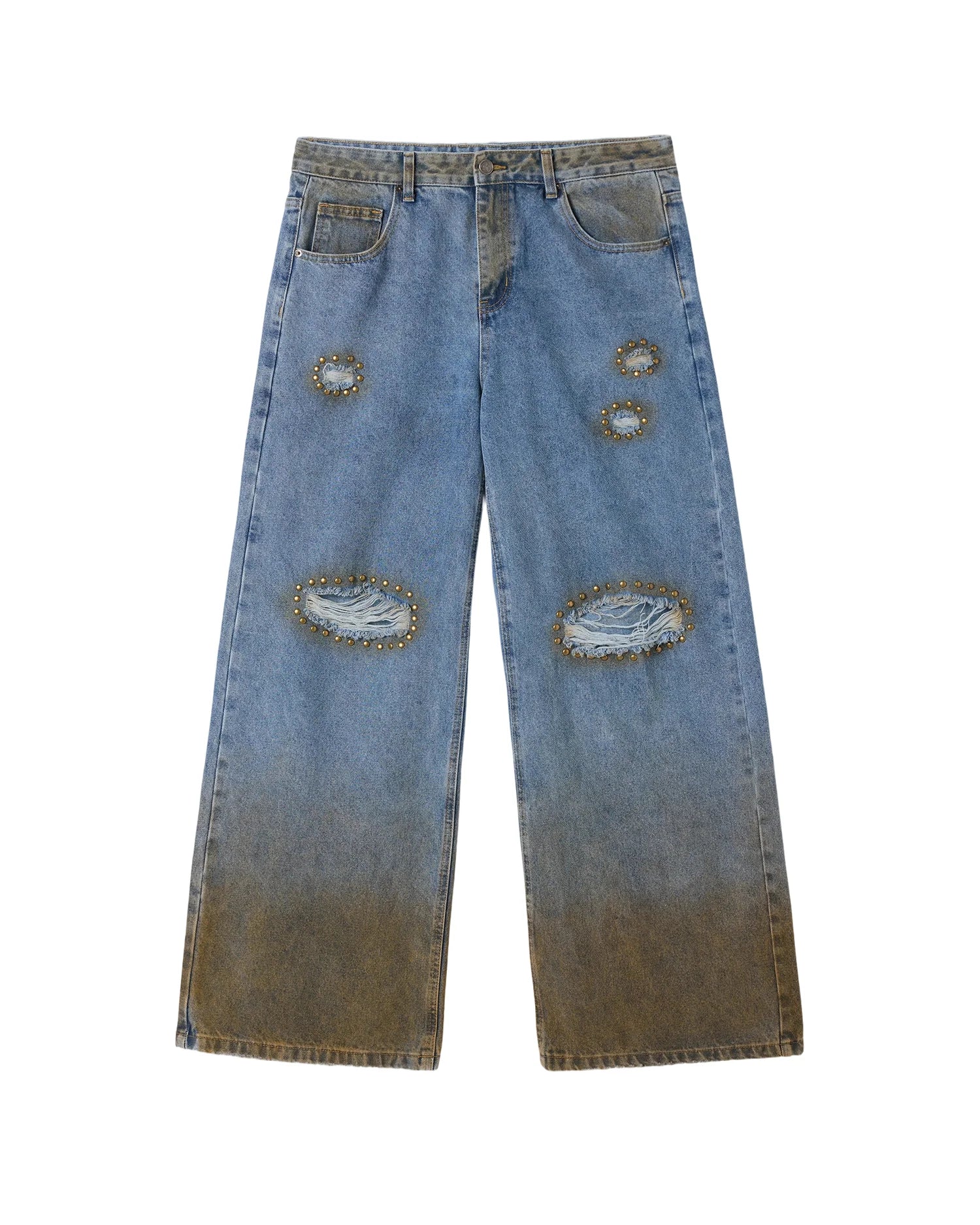 STUDDED RUST DENIM