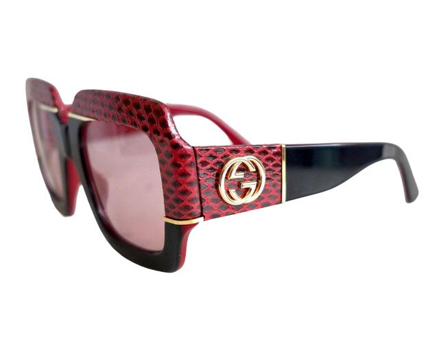 GUCCI red and black snakeskin