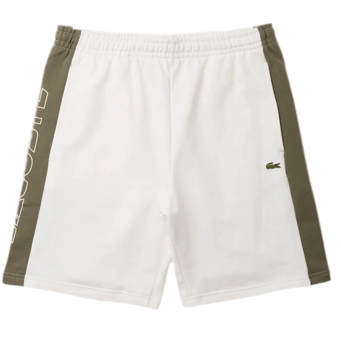 Lacoste Men's Colorblock Fleece Shorts - White / Khaki Green