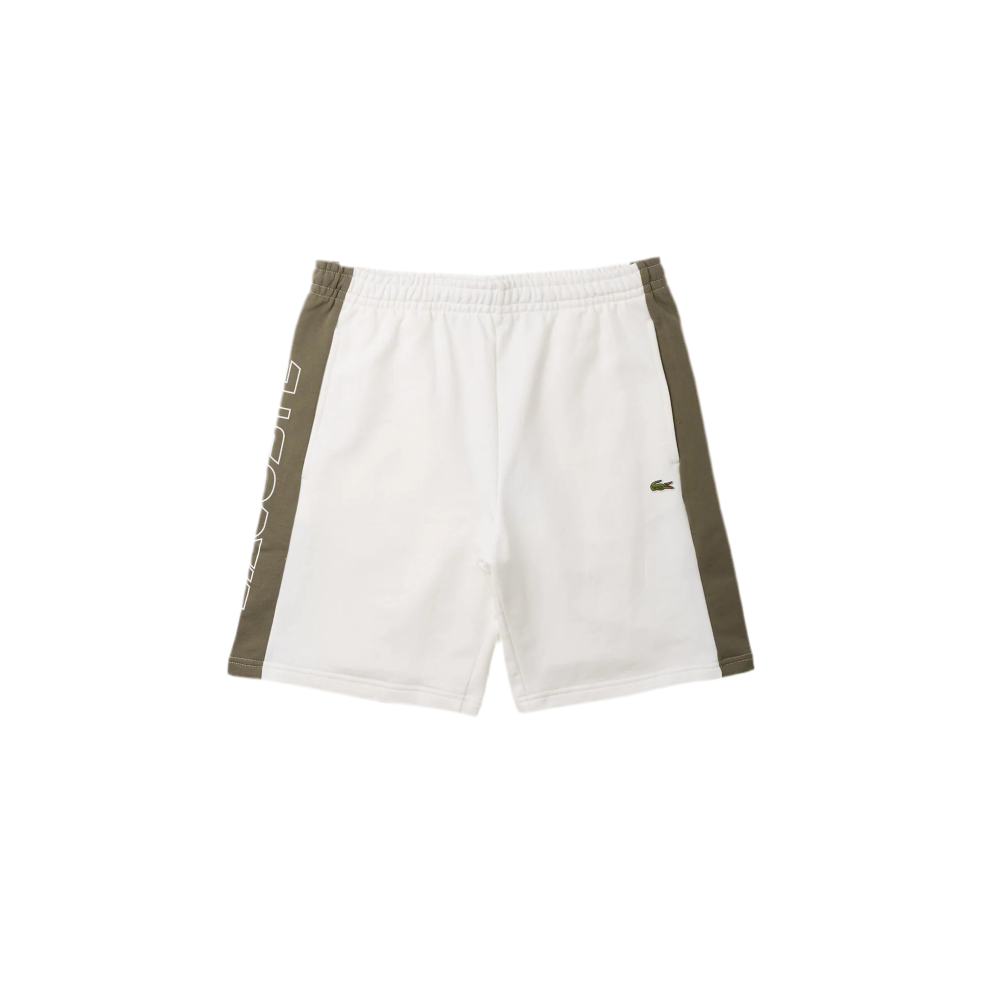 Lacoste Men's Colorblock Fleece Shorts - White / Khaki Green