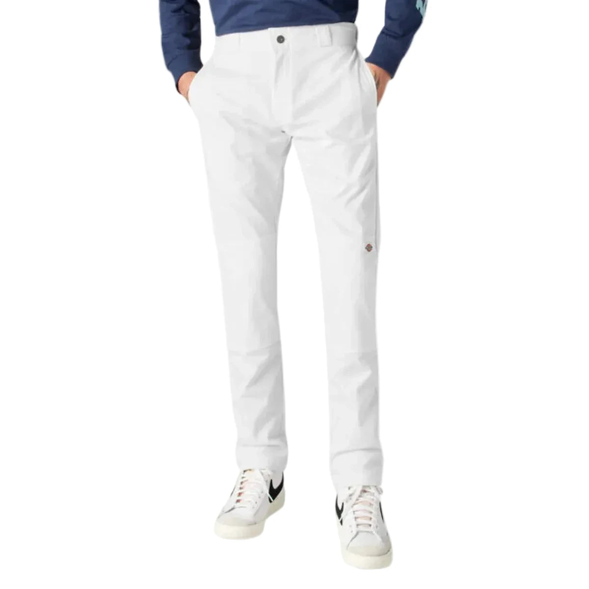 FLEX Skinny Fit Double Knee Work Pants ( White )