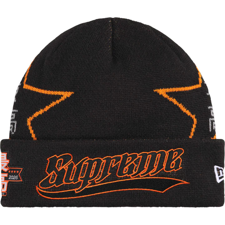 Supreme New Era Stars Beanie Black