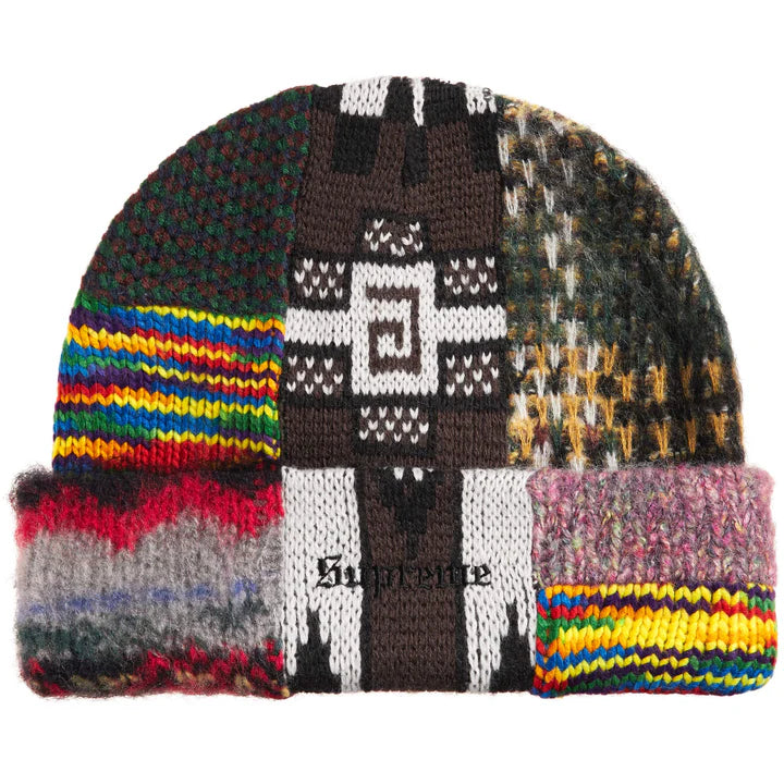 PATCHWORK BEANIE 'BROWN' SS26