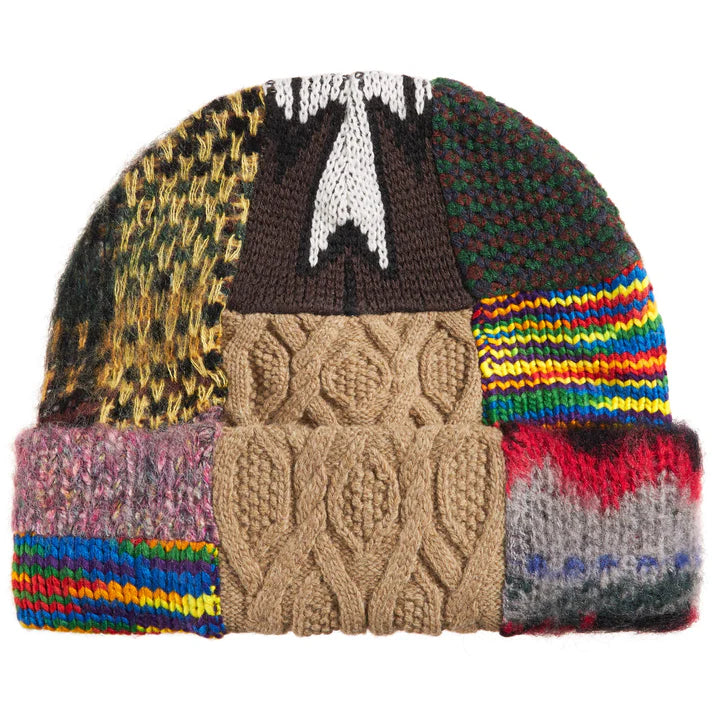 PATCHWORK BEANIE 'BROWN' SS26
