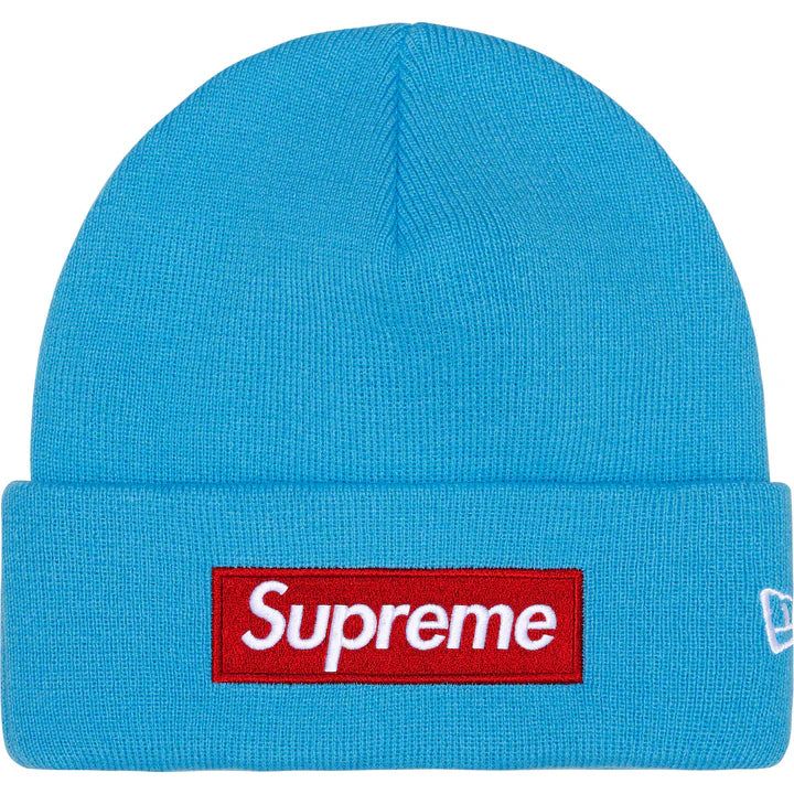 Supreme x New Era Box Logo Beanie (FW25) CYAN