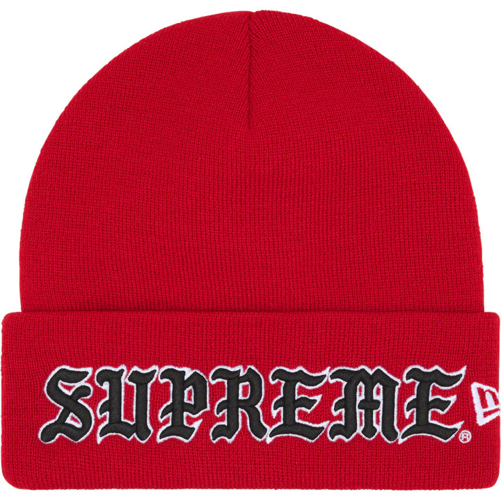 New Era Old English Beanie RED