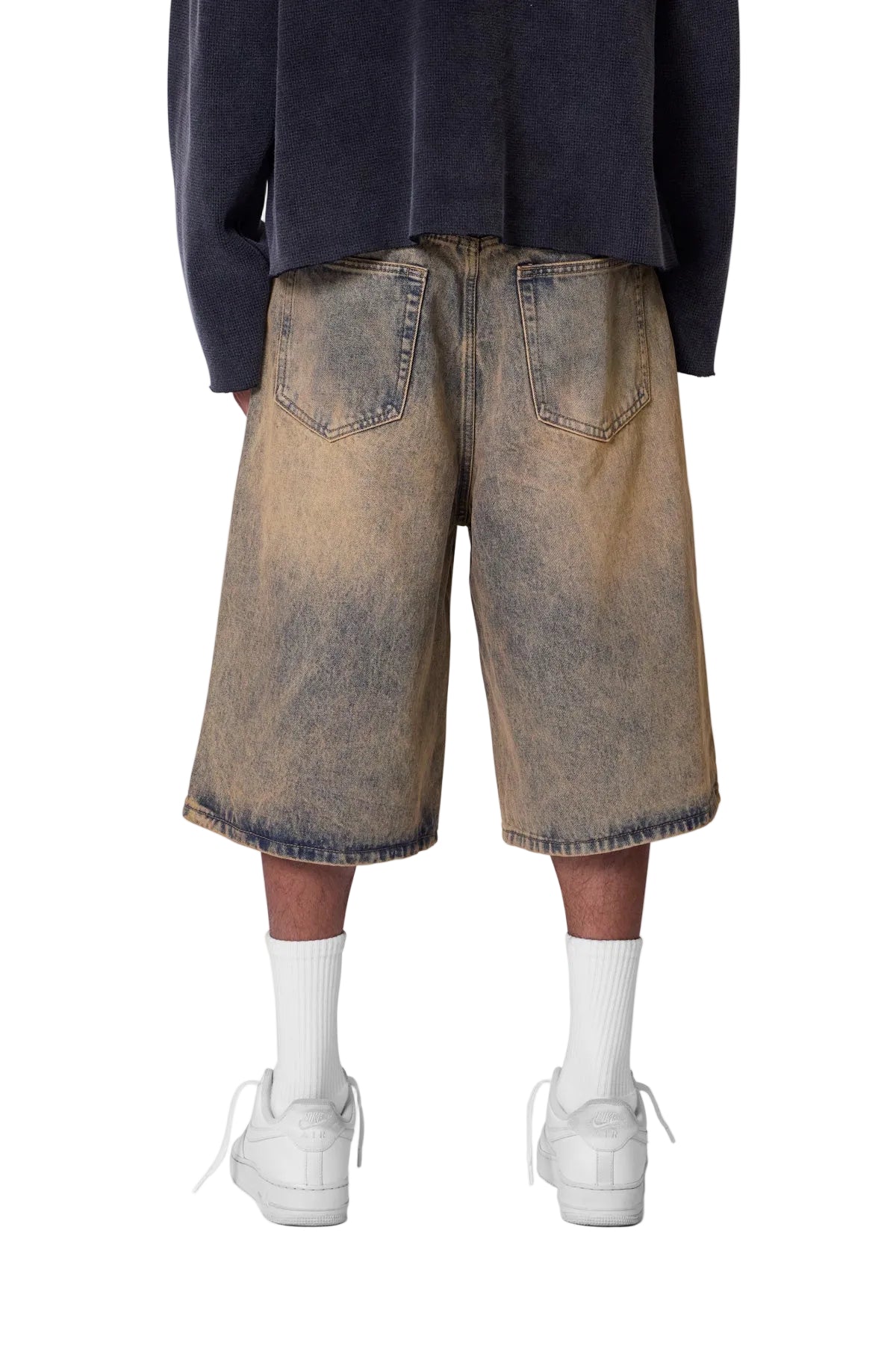BAGGY DUST STONE DENIM SHORTS