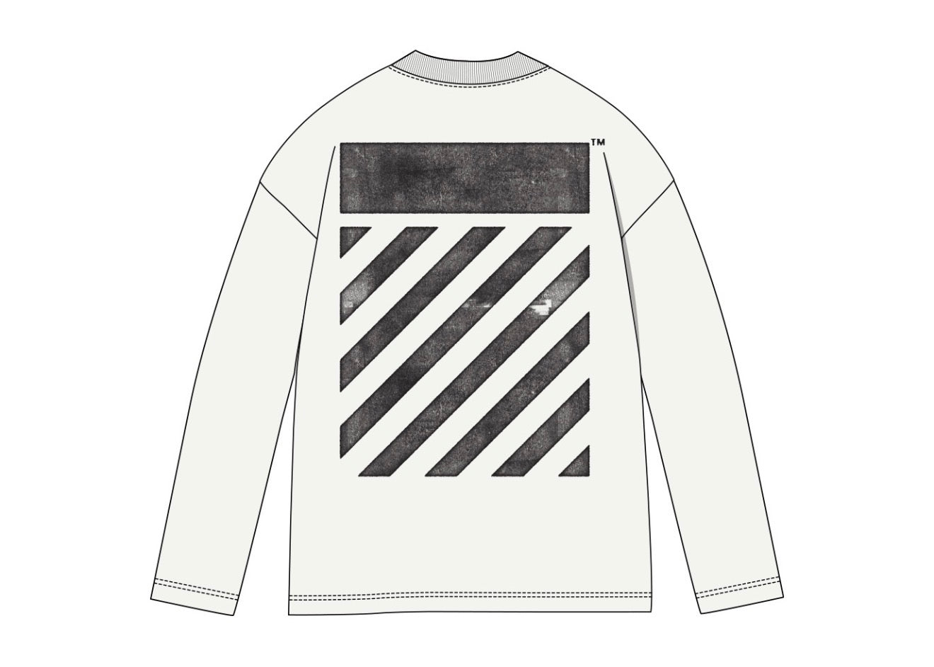 L/AB OFF WHITE DIAG LONG SLEEVE TEE 'WHITE'
