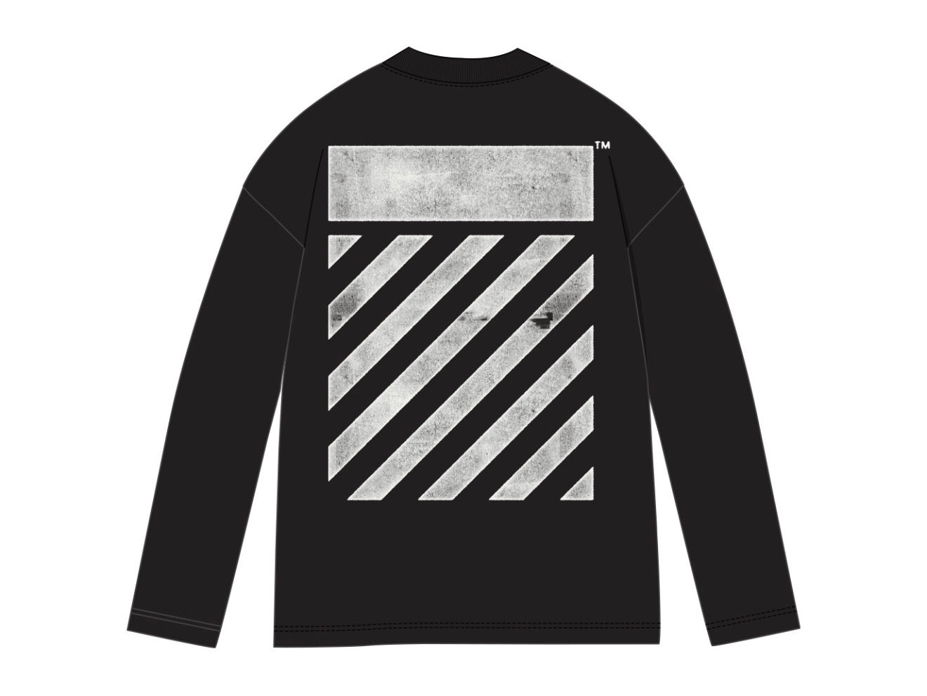 L/AB OFF WHITE DIAG LONG SLEEVE TEE 'BLACK'