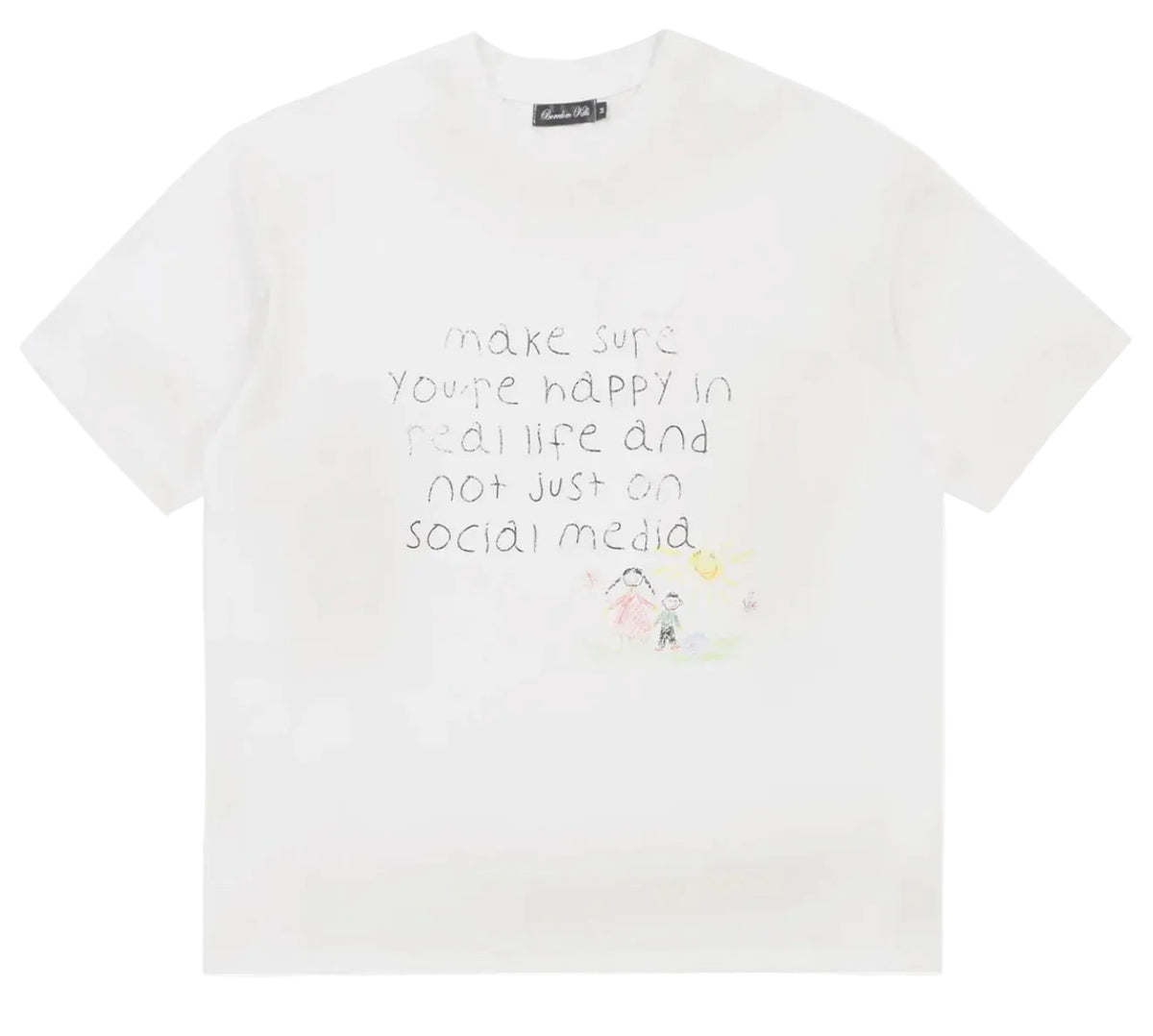 BOREDOM KILLS HAPPY IN REAL LIFE TEE WHITE