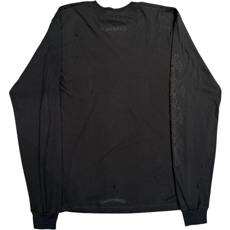 Chrome Hearts Miami Exclusive Cemetery Vertical Logo L/S Shirt Black