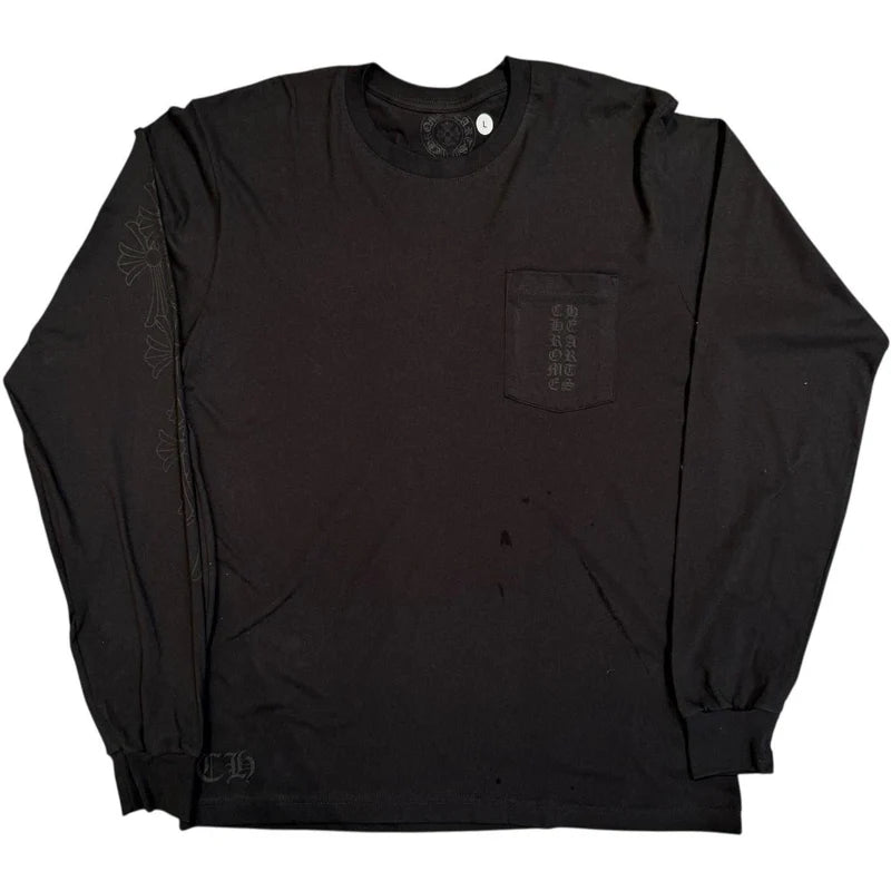 Chrome Hearts Miami Exclusive Cemetery Vertical Logo L/S Shirt Black