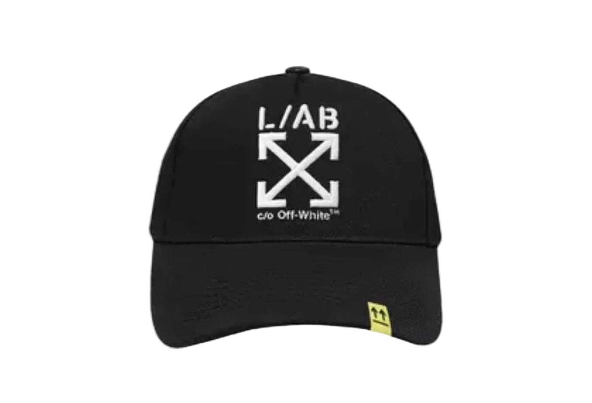 L/AB c/o Off-White Pinch Front Snapback Hat - Black