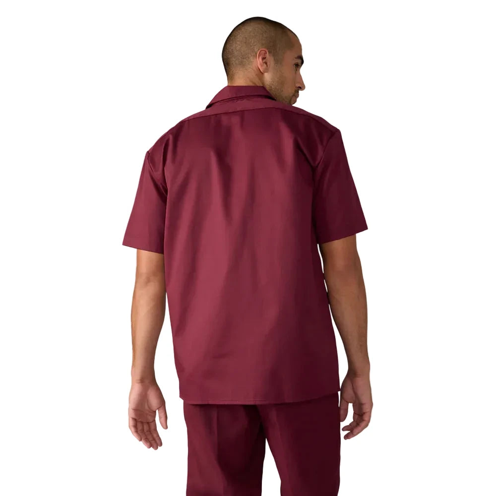 Short Sleeve Work Shirt ( Burgundy )