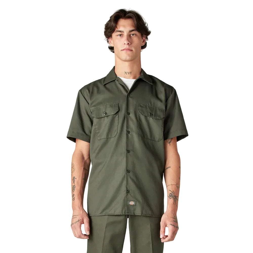 Short Sleeve Work Shirt ( Olive Green)