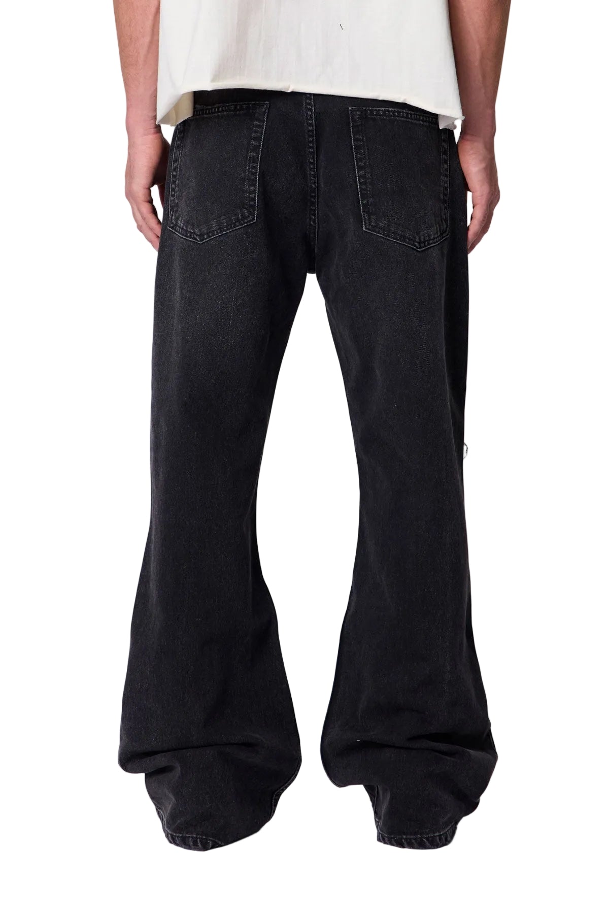 DISTRESSED KICK FLARE DENIM 'washed black'