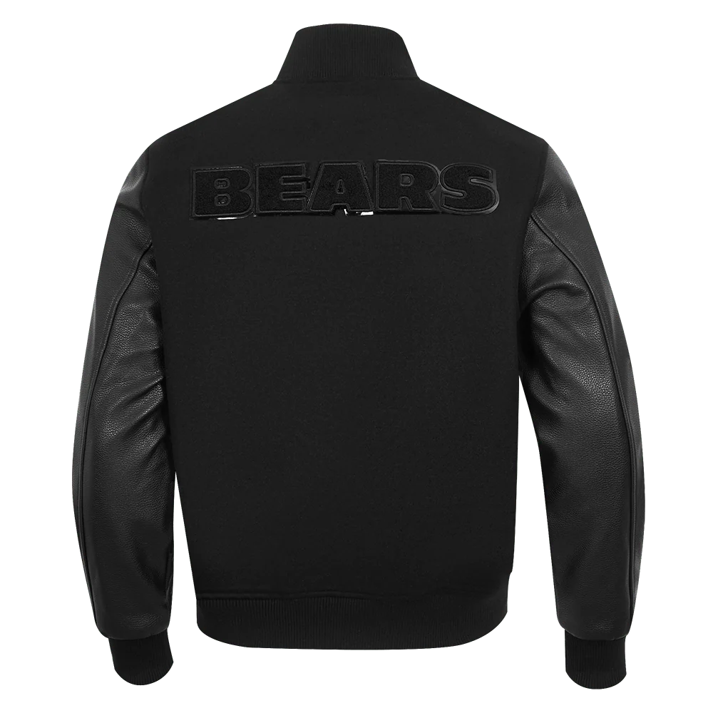 NFL CHICAGO BEARS TRIPLE BLACK LOGO MEN'S VARSITY JACKET