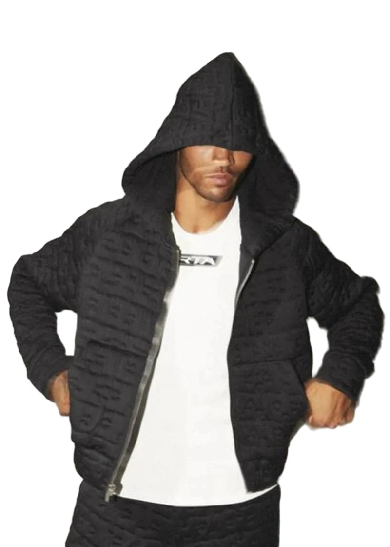 RtA Puzzle Quilted Black Hoodie