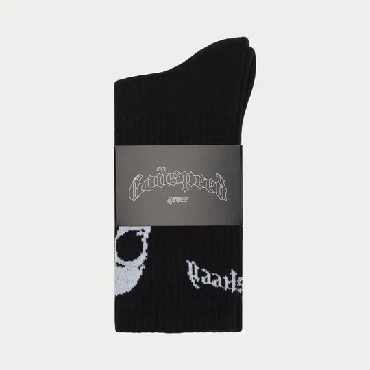 Skull Rose Sock (Black)