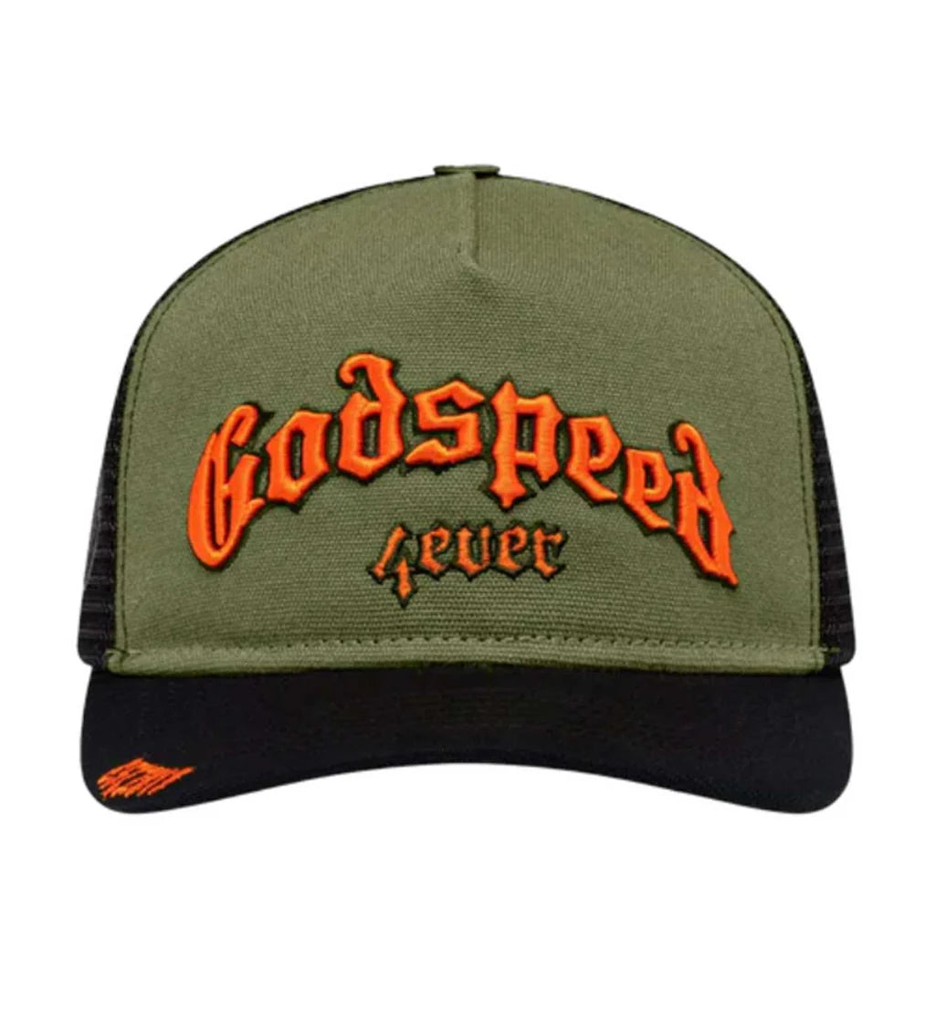 Godspeed Forever Trucker Hat Olive/Orange