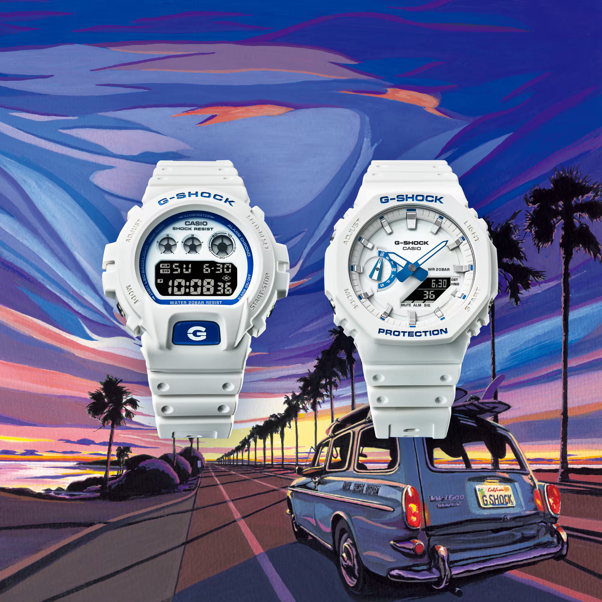 G-Shock GA700HDS-7A White & Blue Analog & Digital Watch