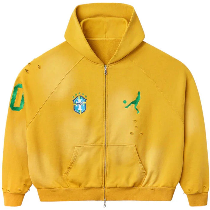 Happy Memories Don't Die HMDD L&F Brasil Zip Up Hoodie Gold
