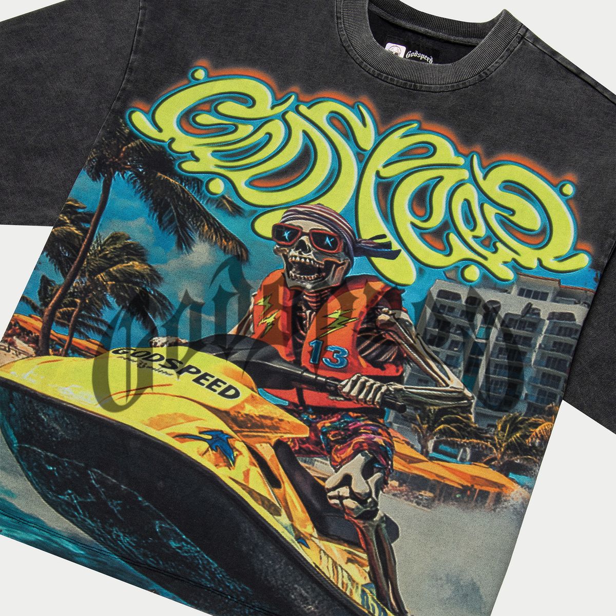 Godspeed Wave Runner T-Shirt Grey Wash