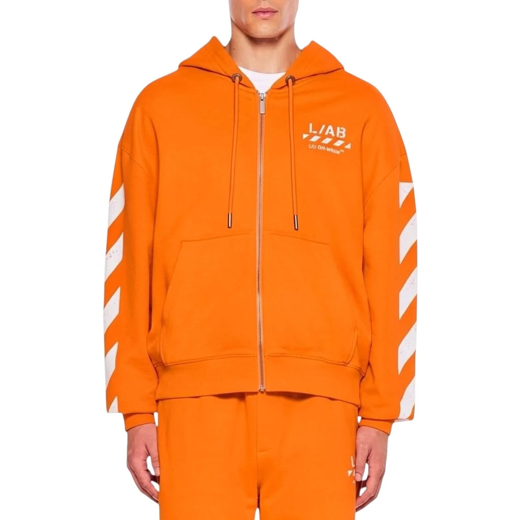 L/AB Core Diagonal Zip Hoodie 'orange tiger'