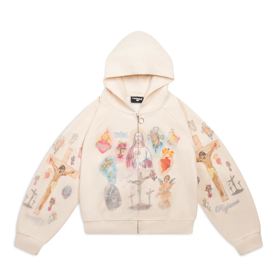 We Are Righteous - Ultimate Sacrifice Thermal Zip-Up - Cream