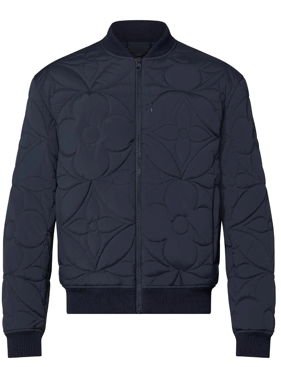 LOUIS VUITTON 'QUILTED FLOWER' NAVY BOMBER